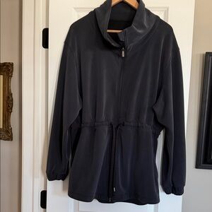 Lululemon Black Zip-Front Jacket with Drawstring Waist